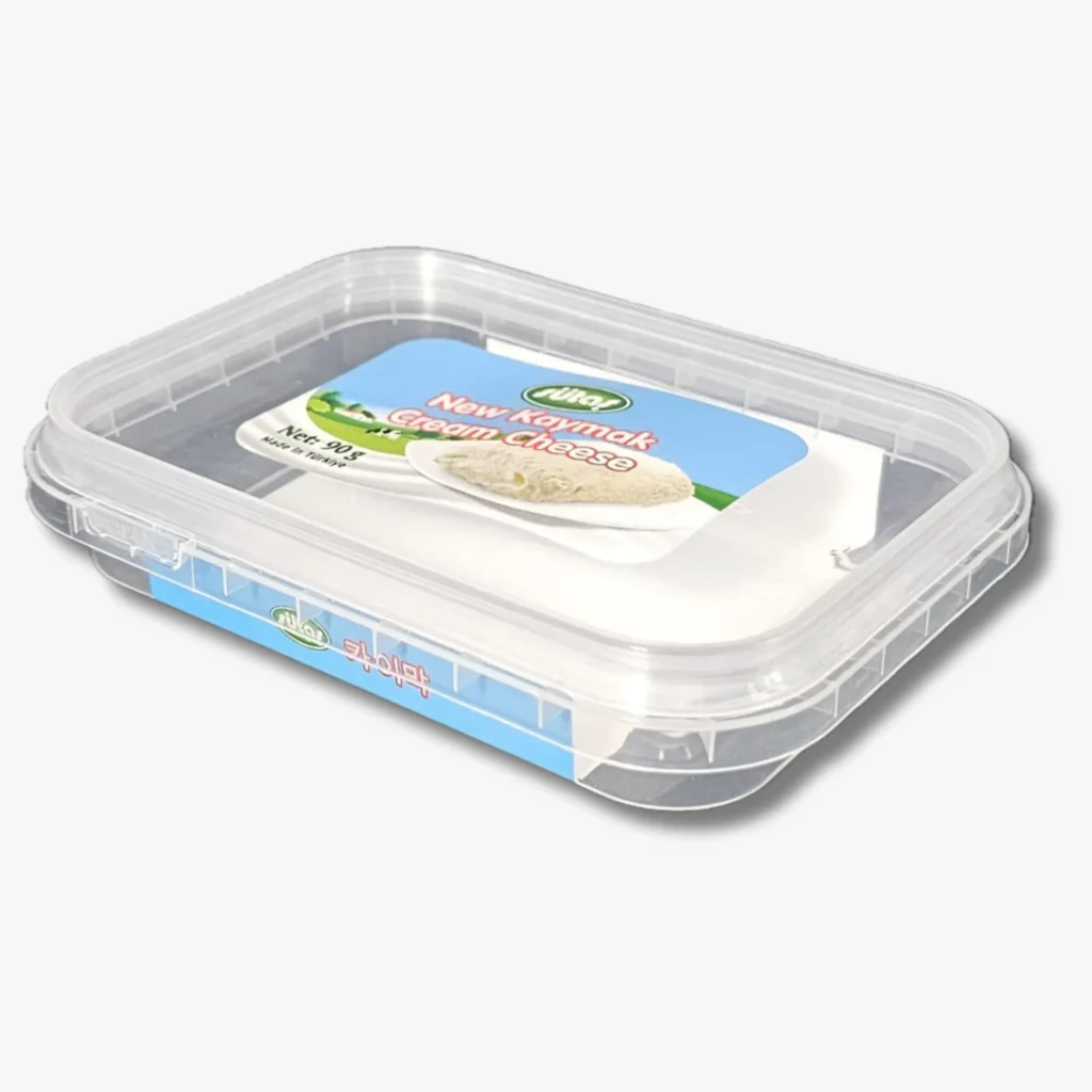 D100-100 ml PP IML Dikdörtgen Kase ve Kapak | Kilitli Kapak Gıda Ambalajı