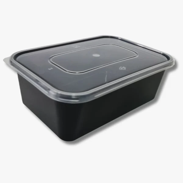 DKF651: Plastic Microwavable 22 oz Wholesale Black Take Out Container